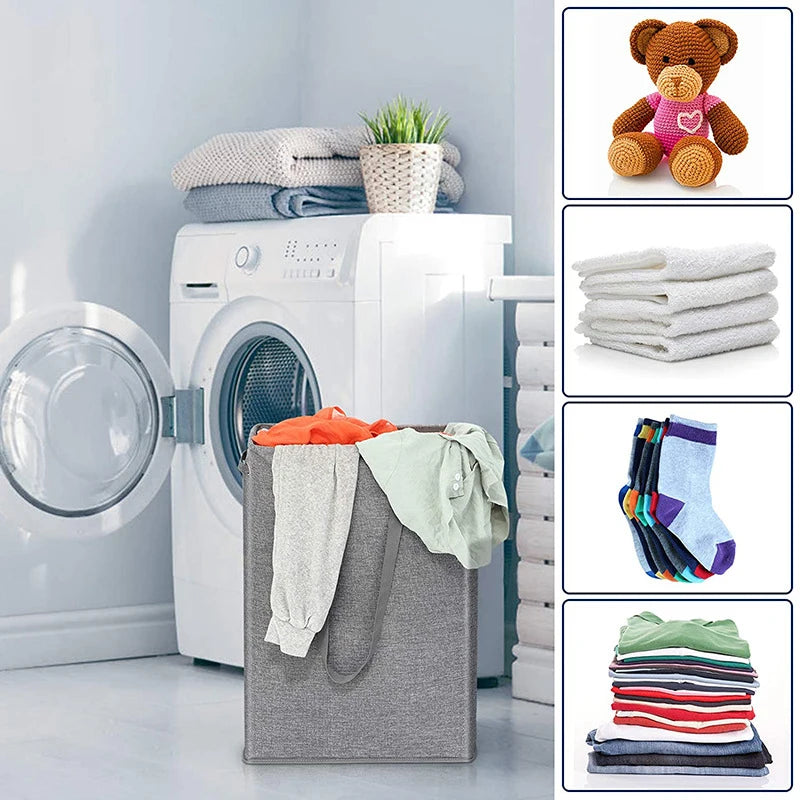 45L Thin Laundry Basket with Cover, Narrow Hand, Fine Hand, Dirty Laundry Basket, Bedroom, Kindergarten, Whole Basket Storage Ba