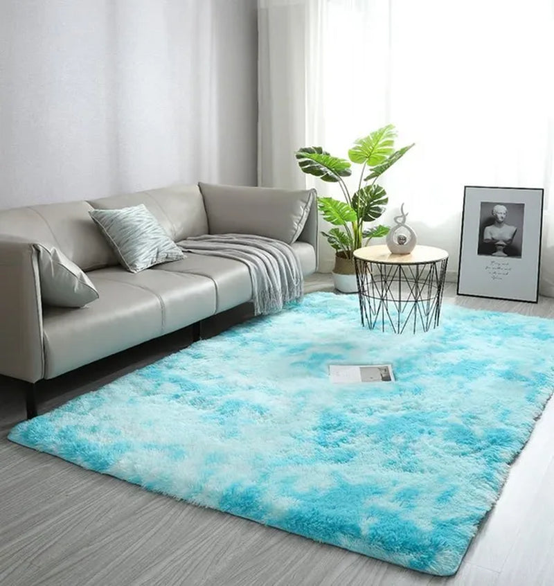 Gradient Tie-Dye Carpet Living Room Coffee Table Bedroom Long Hair Bed Blanket Tatami Room Nordic Ins Plush Floor Mat