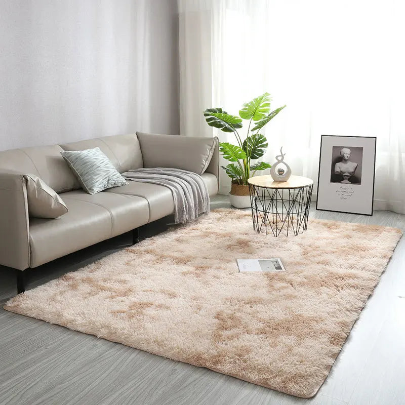 Gradient Tie-Dye Carpet Living Room Coffee Table Bedroom Long Hair Bed Blanket Tatami Room Nordic Ins Plush Floor Mat