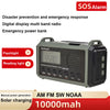 Solar Hand Crank AM FM SW NOAA Weather Radio 10000Mah Portable Emergency Flashlight Power Bank Radio SOS Alarm for Outdoor