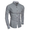 Men'S Spring New Solid Color Simple Casual Korean Version Slim Fit Long Sleeve Shirt