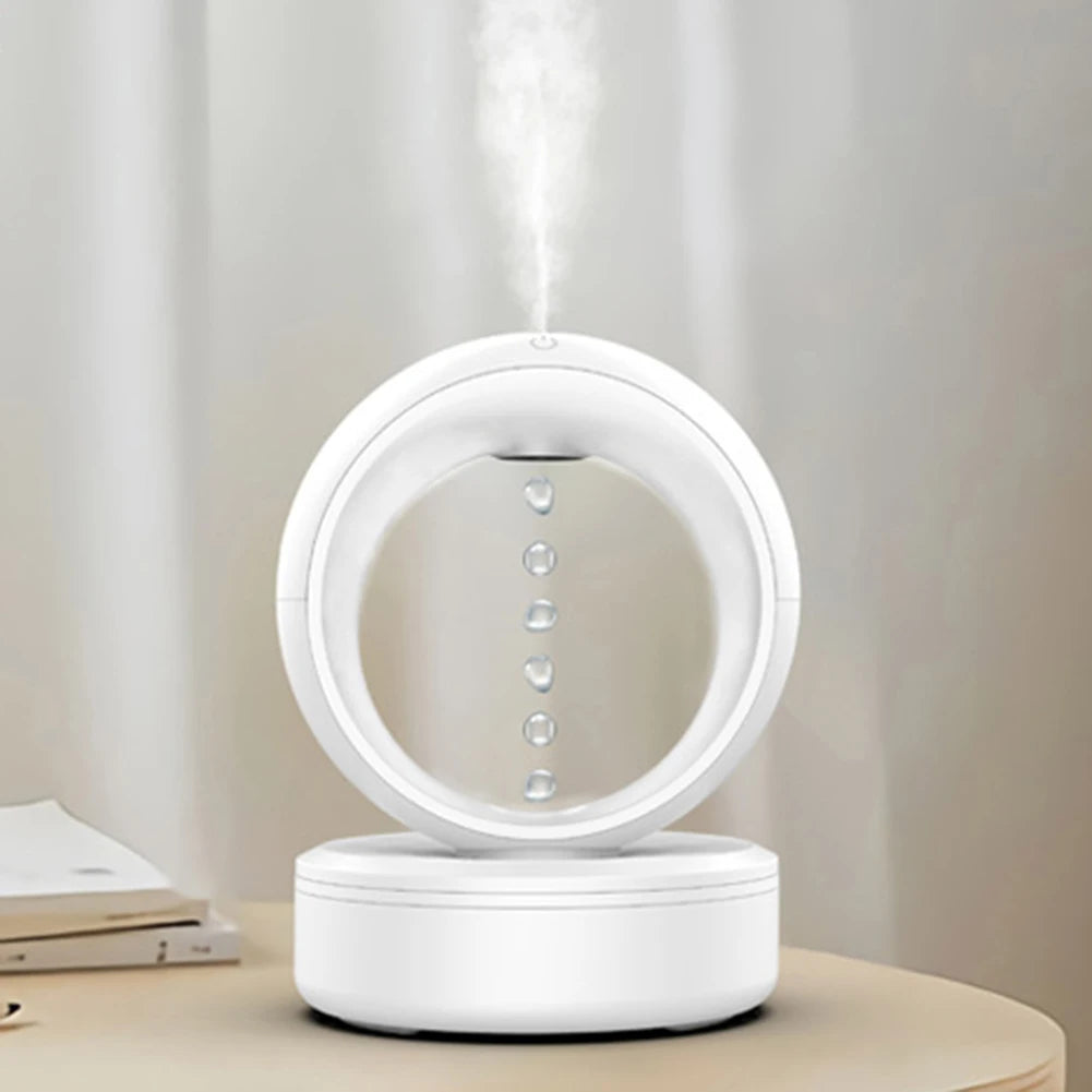 Water Droplet Air Humidifier 680Ml Anti-Gravity Diffuser Night Light Weightless Sprayer Creative Decorations Holiday Cool Gifts