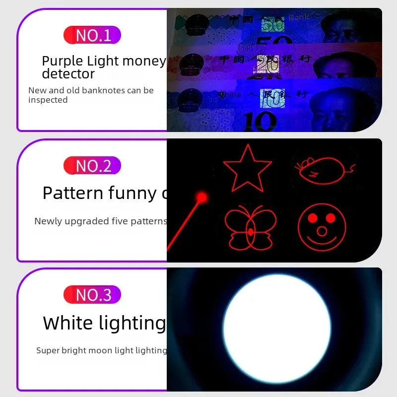 Usb Charging Infrared Cat Toy Laser Light Pattern Projection Interactive Cat Stick Pet Toy Supplies