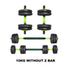 MULTIFUNCTIONAL ADJUSTABLE DUMBBELL SET, with OPTIONAL HANDLE for KETTLEBELL, CURL and STRAIGHT BAR, ABDOMINAL WHEEL, PUSH-UPS, FAST SHIPPING from EUROPE