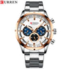 Men'S Watch Blue Dial Stainless Steel Band Date Mens Business Male Watches Waterproof Luxuries Men Wrist Watches for Men