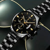 Fashion Men Black Stainless Steel Watch Luxury Calendar Quartz Wrist Watch Mens Business Watches for Man Clock Relogio Masculino
