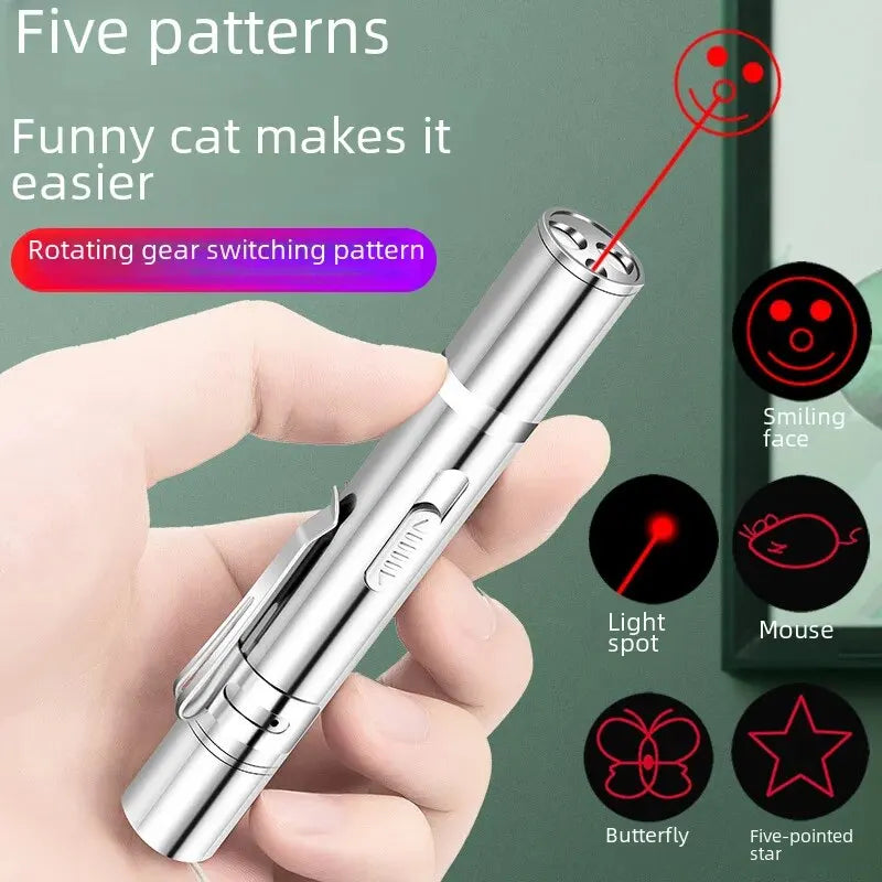 Usb Charging Infrared Cat Toy Laser Light Pattern Projection Interactive Cat Stick Pet Toy Supplies